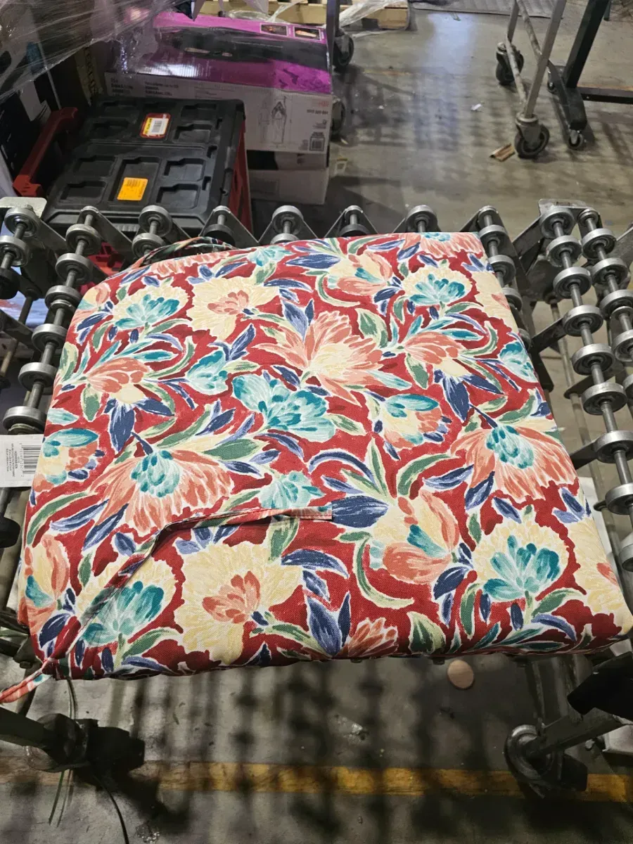 Arden Selections Leala Texture Outdoor Dining Chair Cushion (20 in. W x 20 in. D Universal Outdoor Seat Pad in Chili Floral) - image 3