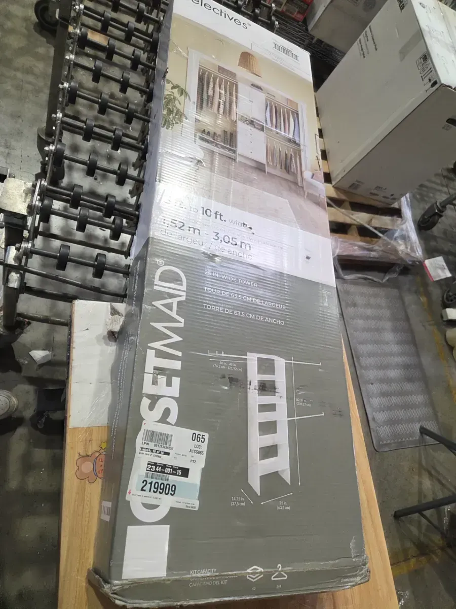 White Modular Closet Organizer System with Shelves and Hanging Rods - image 2