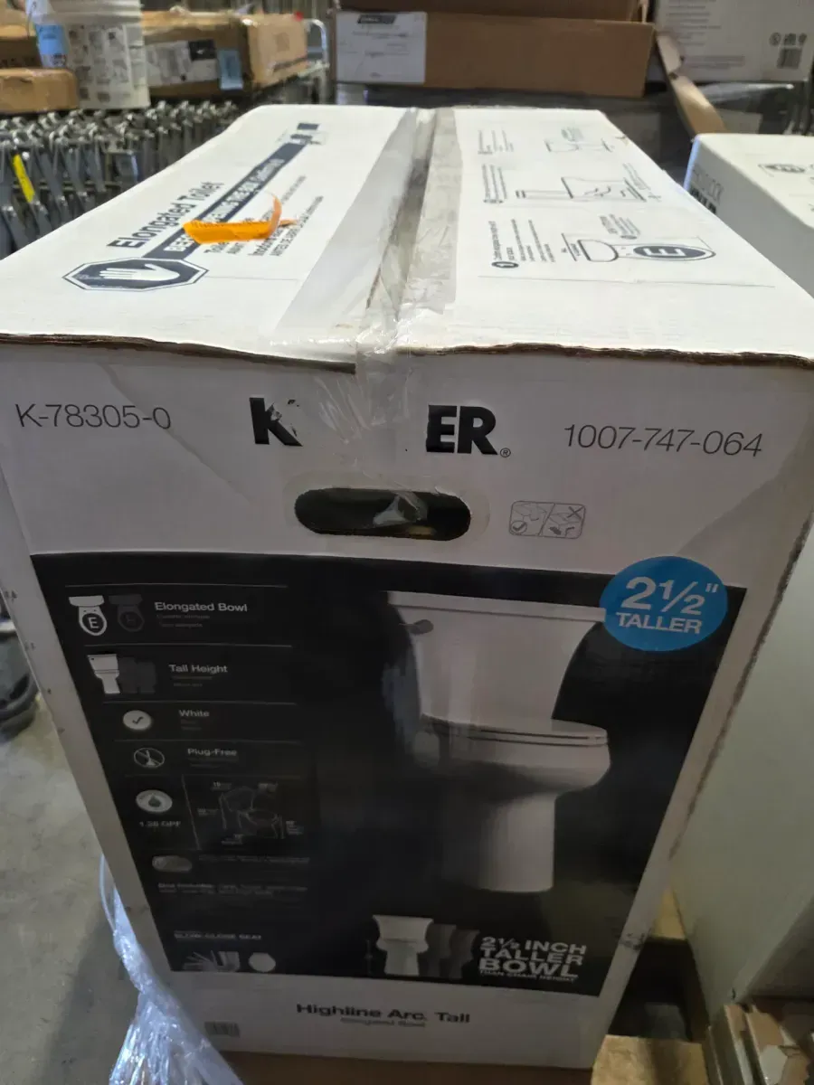 KOHLER Highline Arc Extra Tall 12 in. Rough In 2-Piece 1.28 GFP Single Flush Elongated Toilet in White with Soft Close Seat - image 6