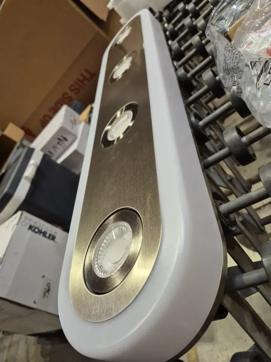 Modern 4-Light LED Adjustable Spotlight Ceiling Fixture (Pivot 32 in. Transitional Brushed Nickel Selectable CCT Integrated LED Flush Mount for Kitchens) - image 4