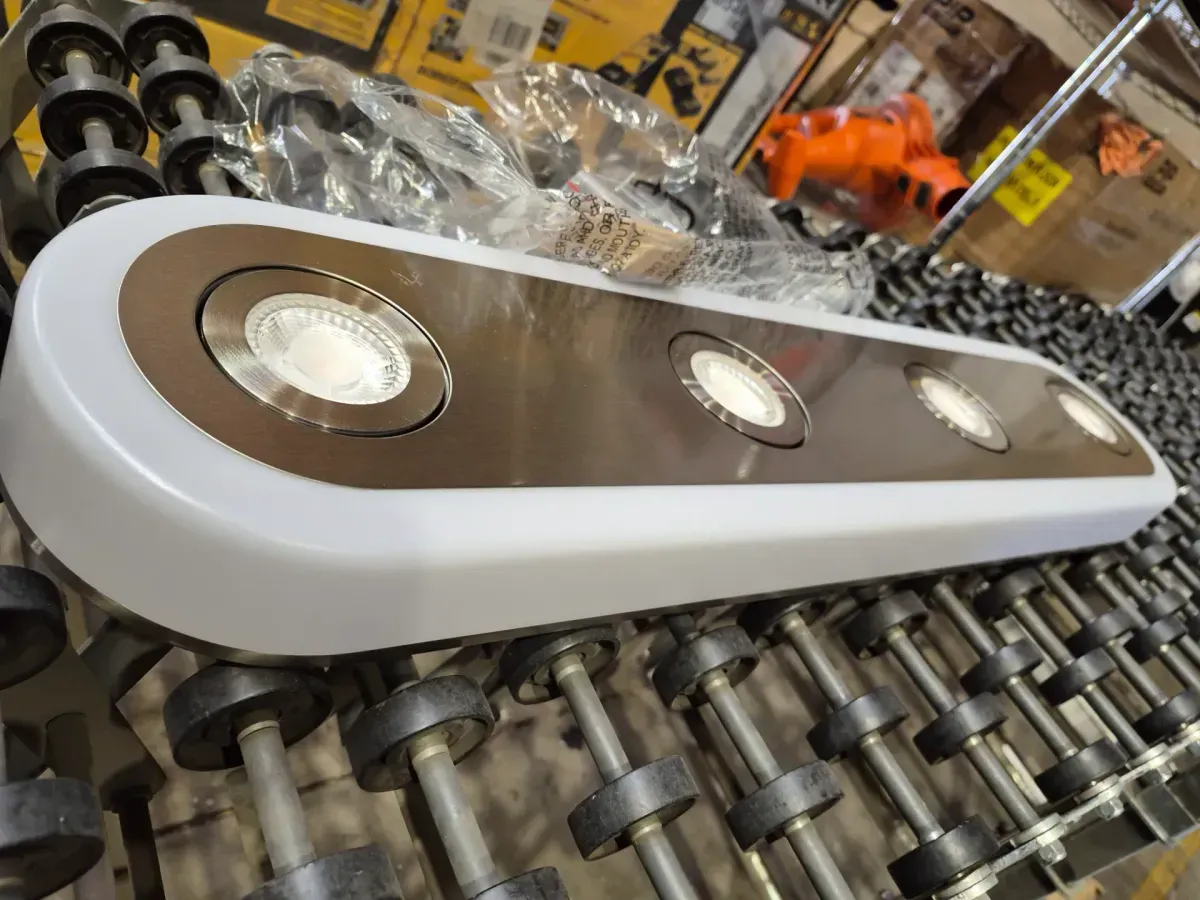 Modern 4-Light LED Adjustable Spotlight Ceiling Fixture (Pivot 32 in. Transitional Brushed Nickel Selectable CCT Integrated LED Flush Mount for Kitchens) - image 4