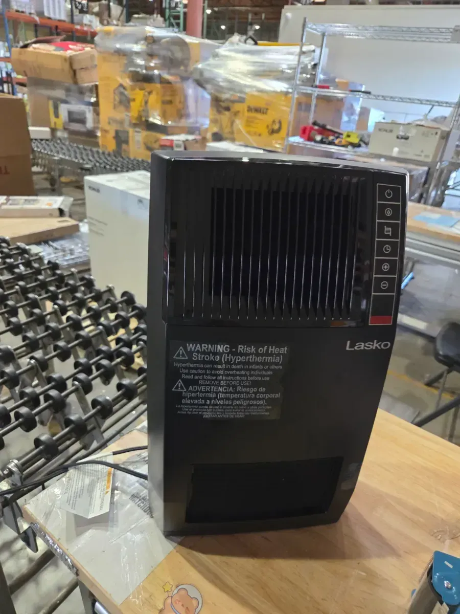 1500-Watt 20 in. Black Electric Console Ceramic Space Heater with Tip-Over Switch, Adjustable Louvers, Timer, Remote - image 2