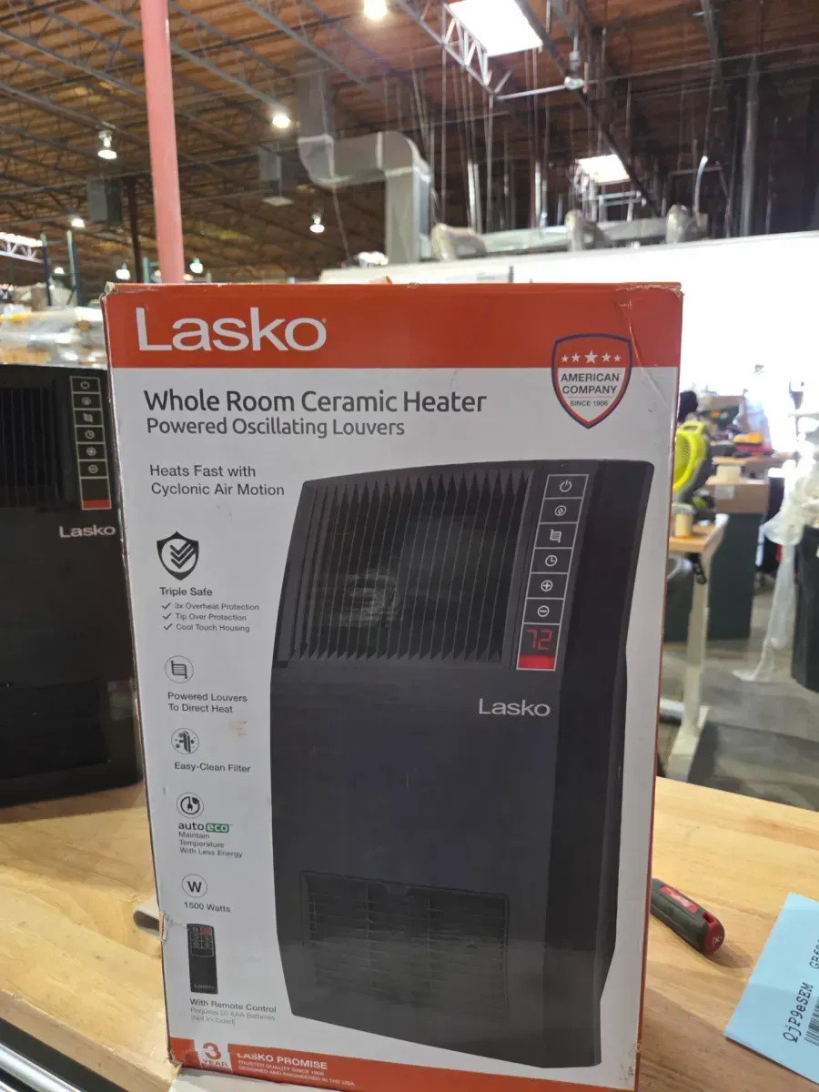 1500-Watt 20 in. Black Electric Console Ceramic Space Heater with Tip-Over Switch, Adjustable Louvers, Timer, Remote - image 4