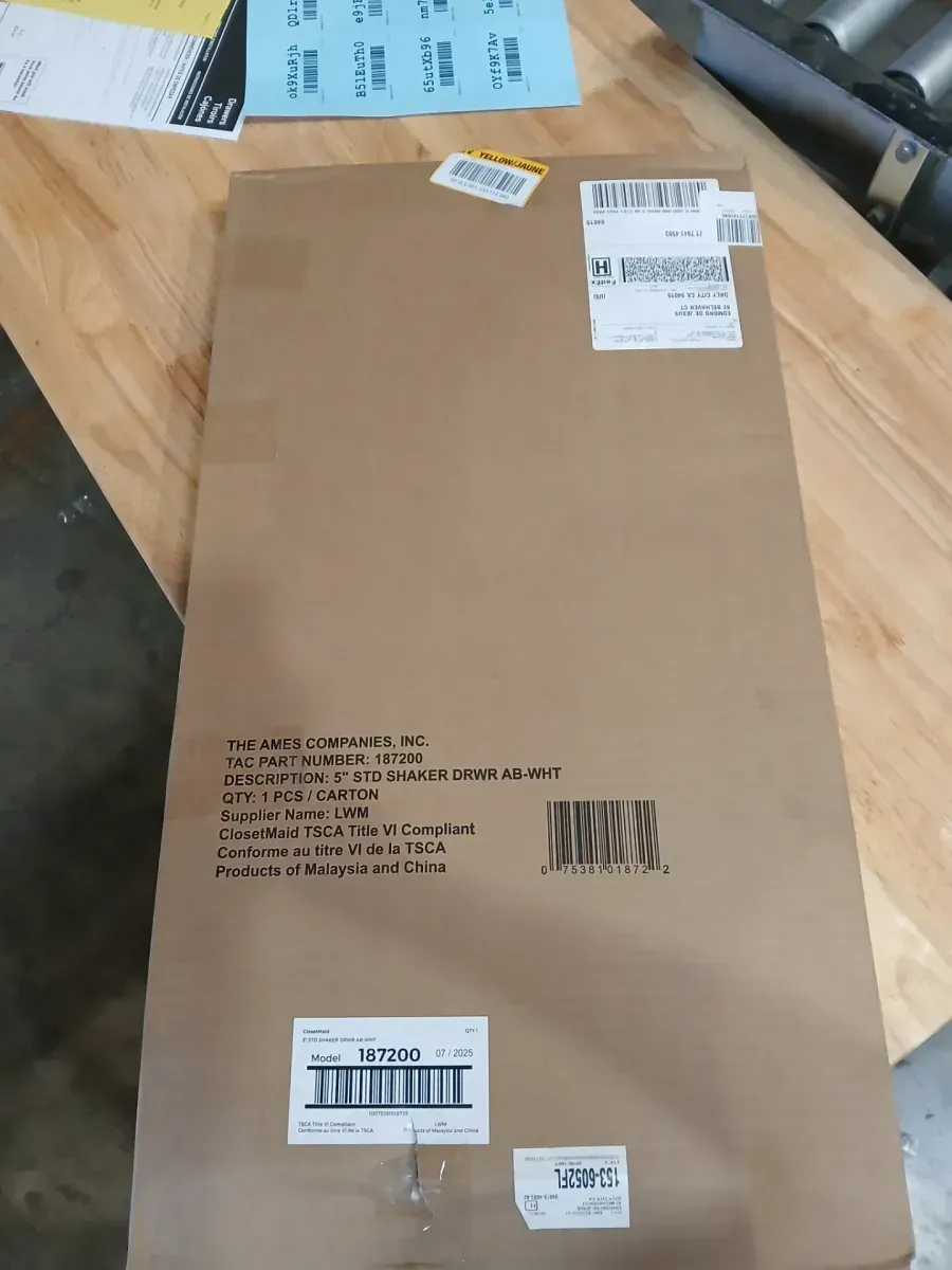 White Shaker-Style Pull-Out Drawer with Metal Handle (Style+ 5 in. x 25 in. White Shaker Drawer Kit for 25 in. W Style+ Tower) - image 3