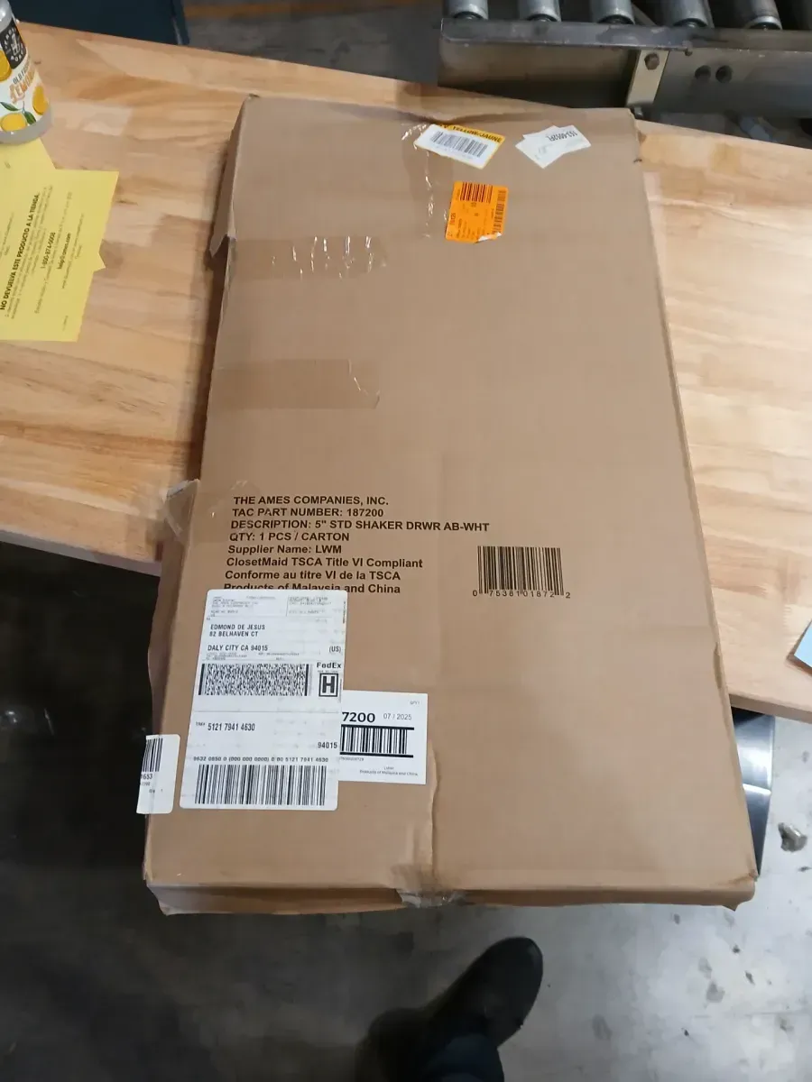 White Shaker-Style Pull-Out Drawer with Metal Handle (Style+ 5 in. x 25 in. White Shaker Drawer Kit for 25 in. W Style+ Tower) - image 3