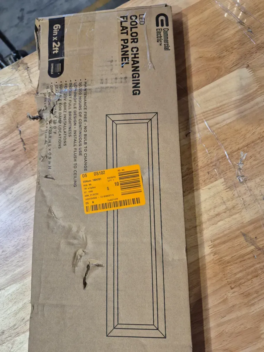 1-Pk 6 in. x 2 ft. 950 Lumens Dimmable White Integrated LED Flat Panel Ceiling Flush Mount Fixture with Adjustable 5CCT - image 2