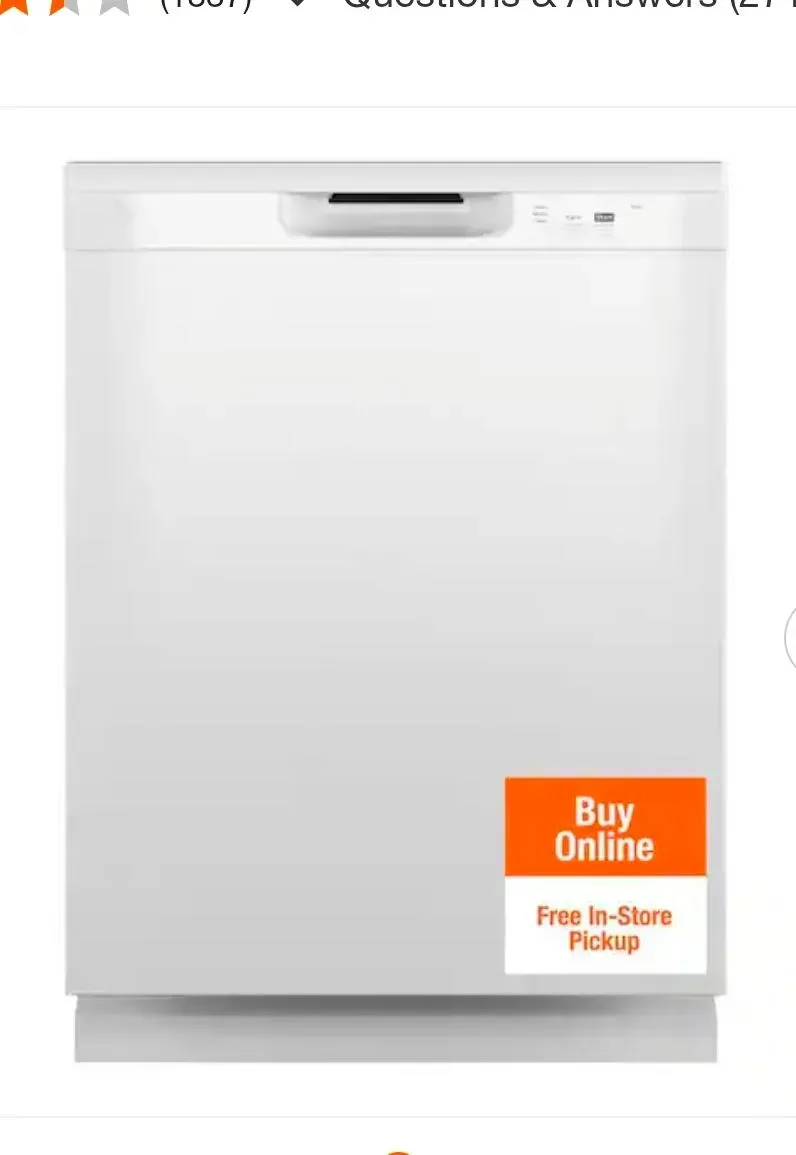 24 in. Built-In Tall Tub Front Control White Dishwasher with 60 dBA, ENERGY STAR - image 1