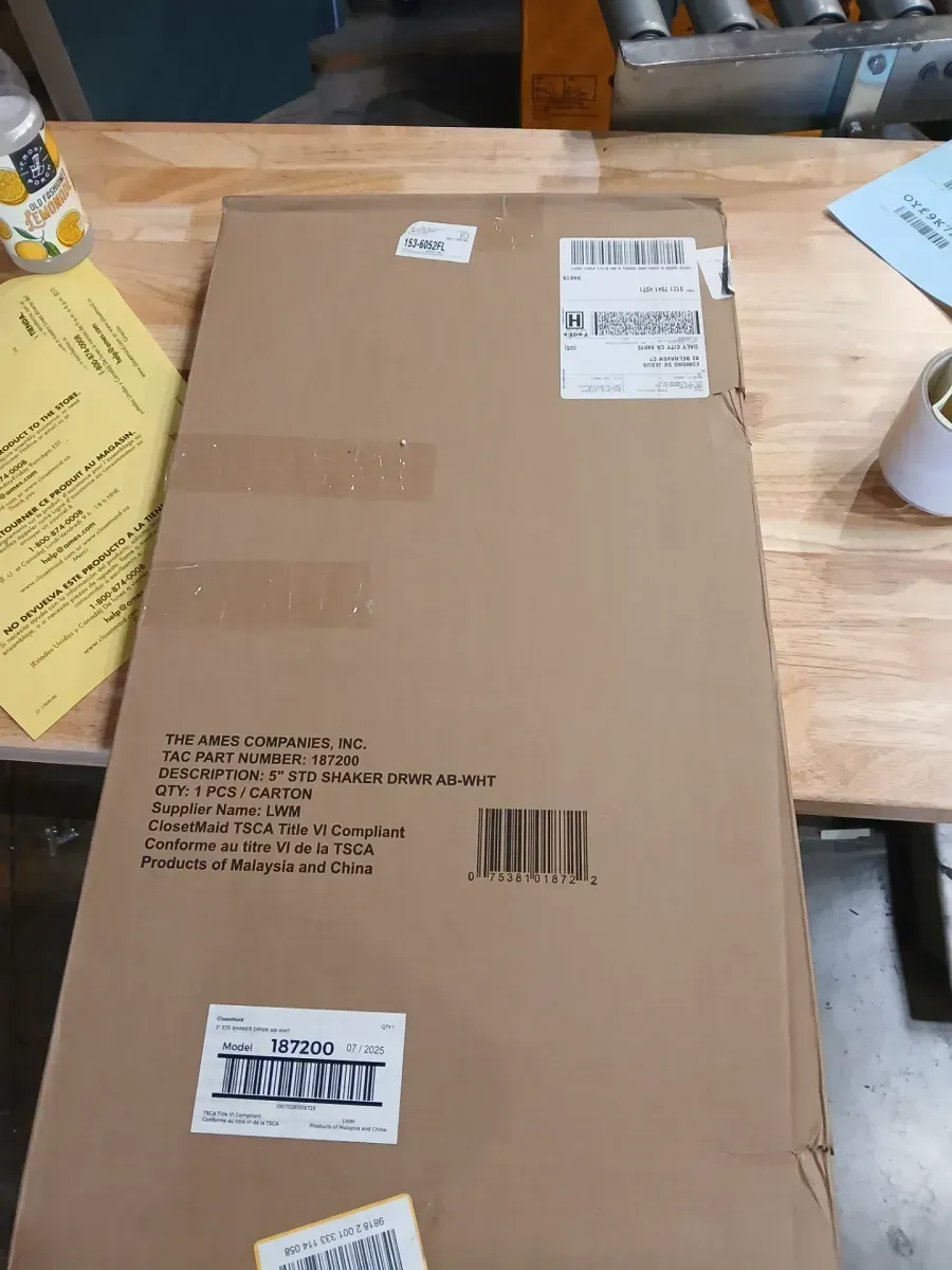 White Shaker-Style Pull-Out Drawer with Metal Handle (Style+ 5 in. x 25 in. White Shaker Drawer Kit for 25 in. W Style+ Tower) - image 3