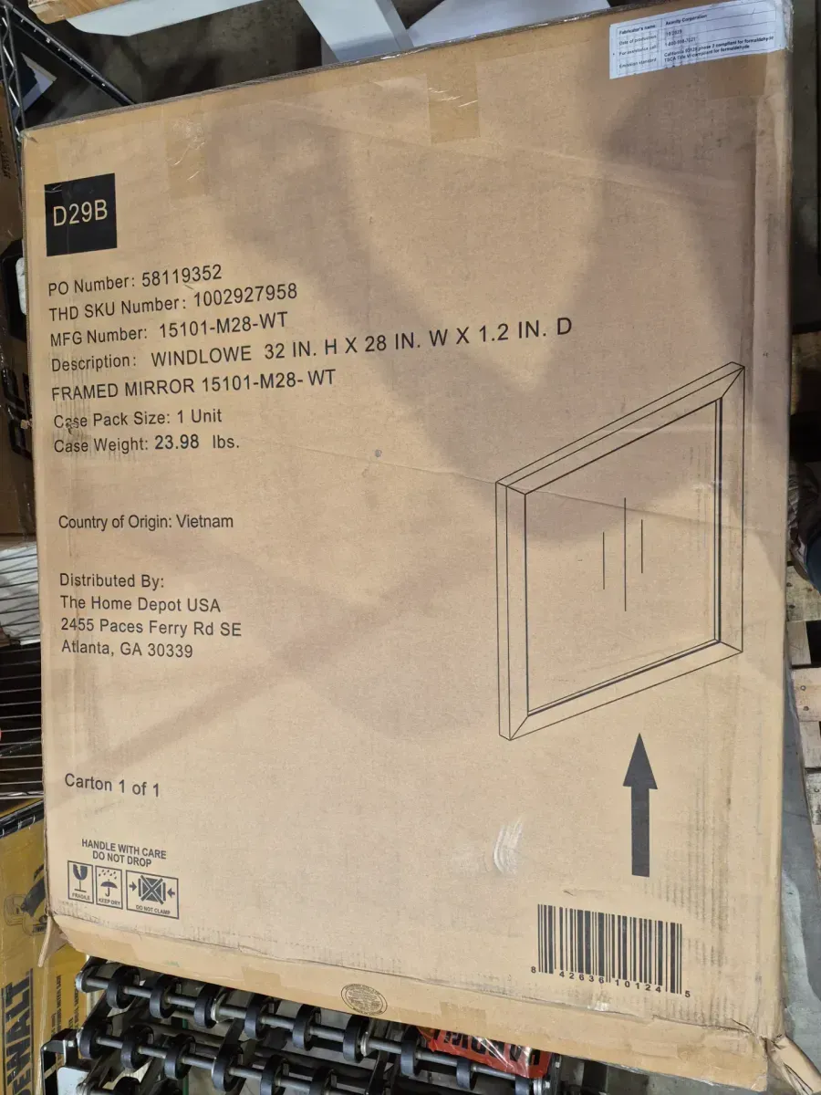 Modern White Beveled Wall Mirror - image 2