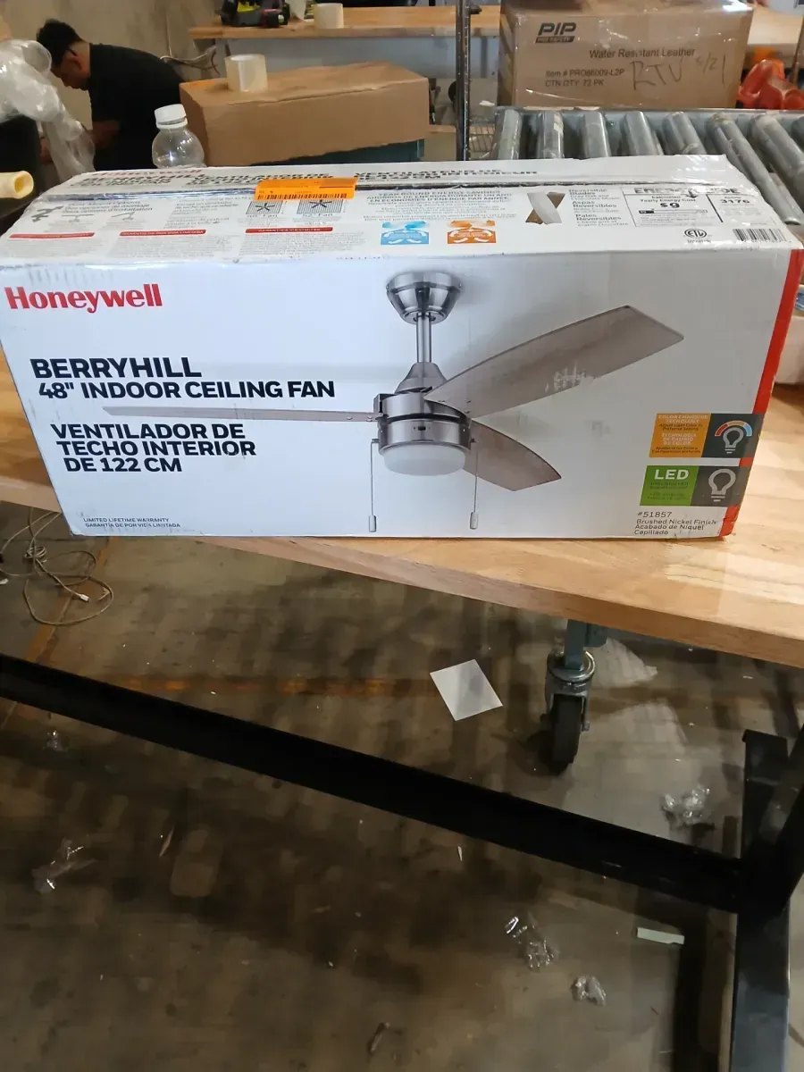 44-inch Brushed Nickel 3-Blade Ceiling Fan with LED Light Kit - image 2