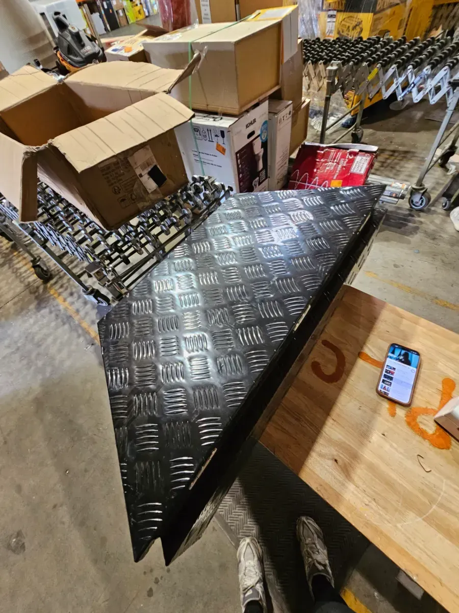 Heavy-Duty Black Aluminum Diamond Plate Truck/Trailer Tool Box - image 5