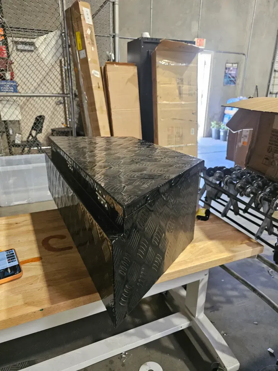 Heavy-Duty Black Aluminum Diamond Plate Truck/Trailer Tool Box - image 6