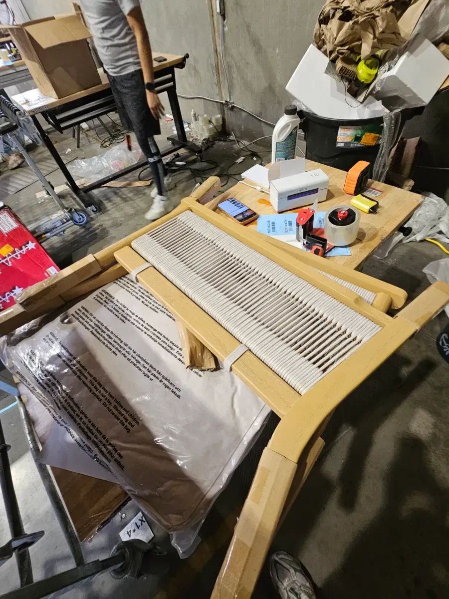 Kayden Bohemian Raw Oak Solid Wood Outdoor Armchair with White Cream Upholstered Cushions and Rope Accent - image 4