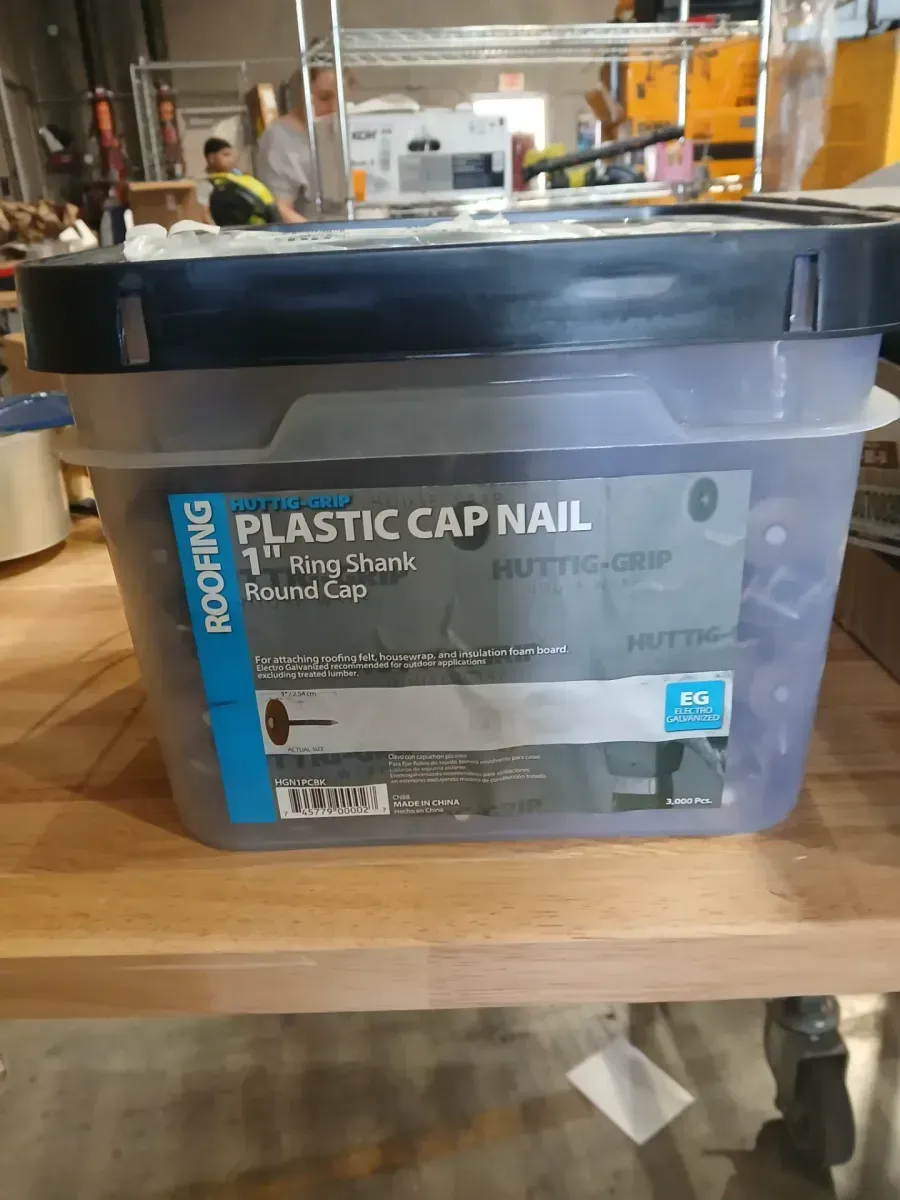 1 in. Electro Galvanized Plastic Cap Nail 3M Bucket - image 2