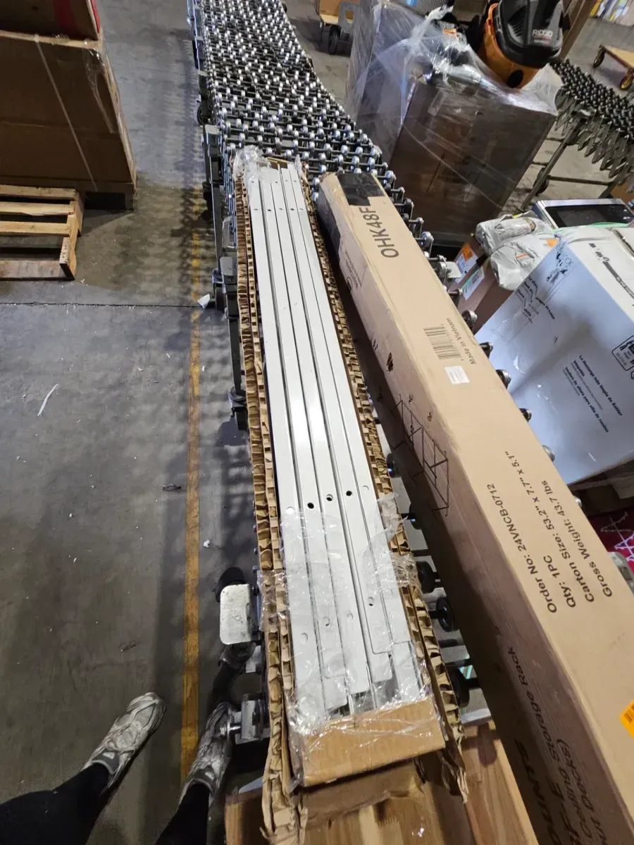 OHK Frame-Only Series 48 in. W x 96 in. D x 22-40 in. H White Ceiling Mounted Overhead Garage Storage Rack with Hooks - image 3