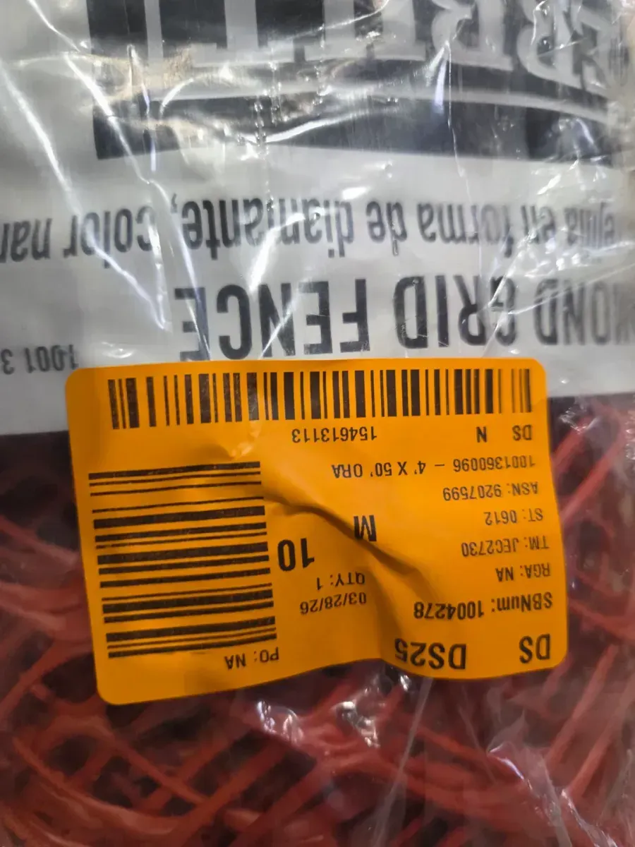 50 ft. L x 48 in. H PVC Vinyl Safety Fence in Orange with 1-1/2 in. x 1-1/2 in. Mesh Size Garden Fence - image 2