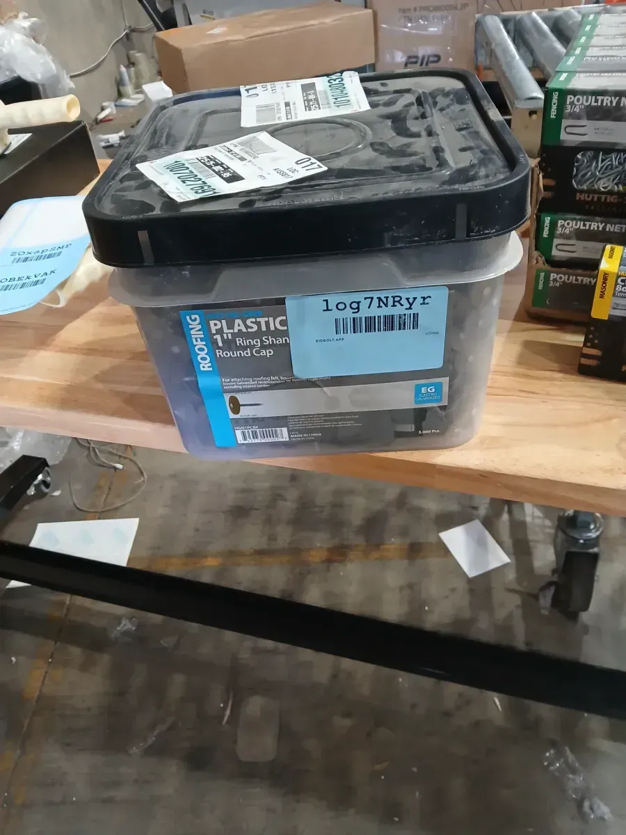 1 in. Electro Galvanized Plastic Cap Nail 3M Bucket - image 2