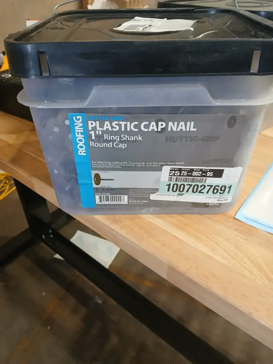1 in. Electro Galvanized Plastic Cap Nail 3M Bucket - image 2