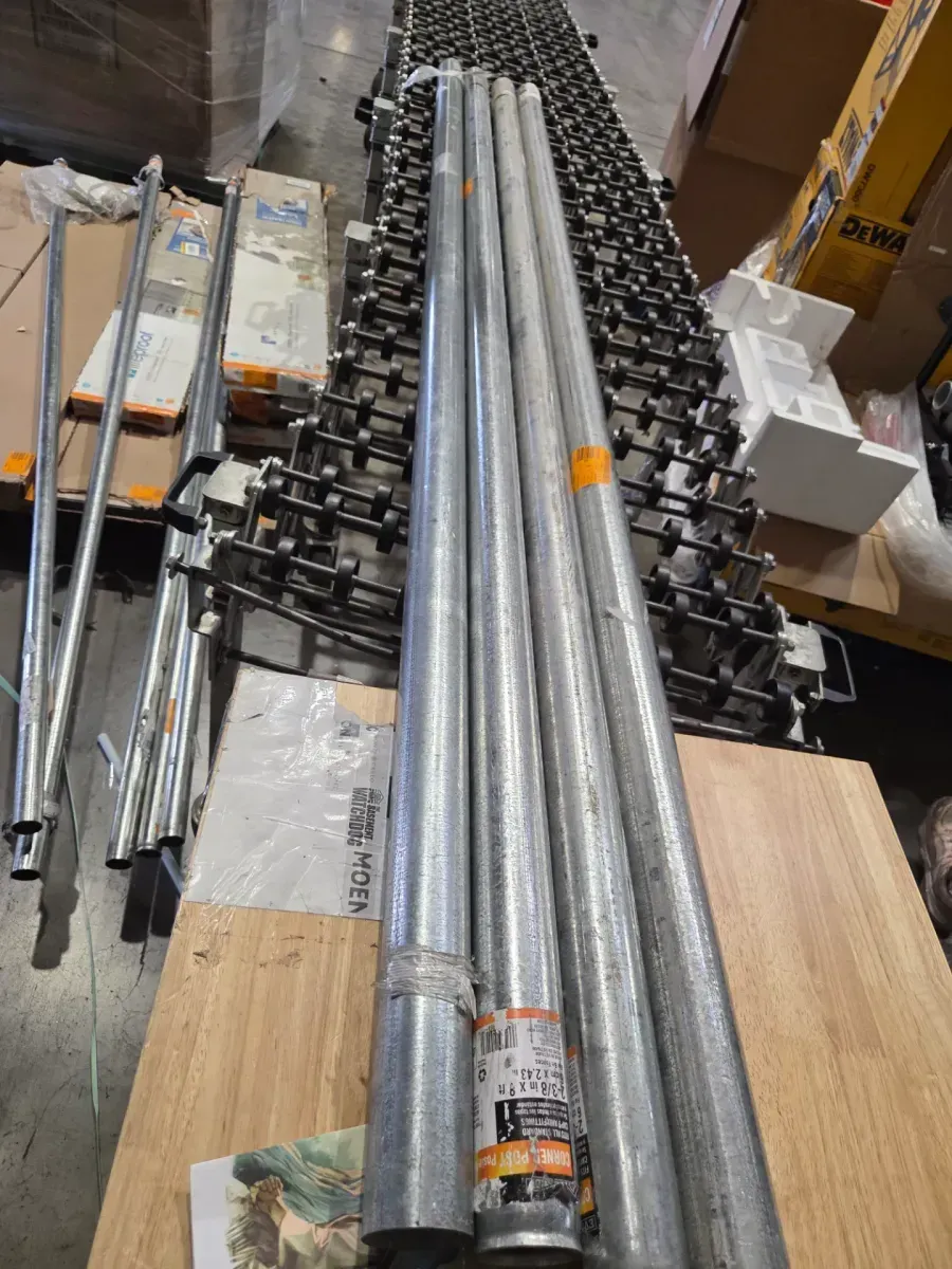 ***Pack of 4***2-3/8 in. Dia x 8 ft. 16-Gauge Galvanized Steel Chain Link Fence Corner Post - image 3