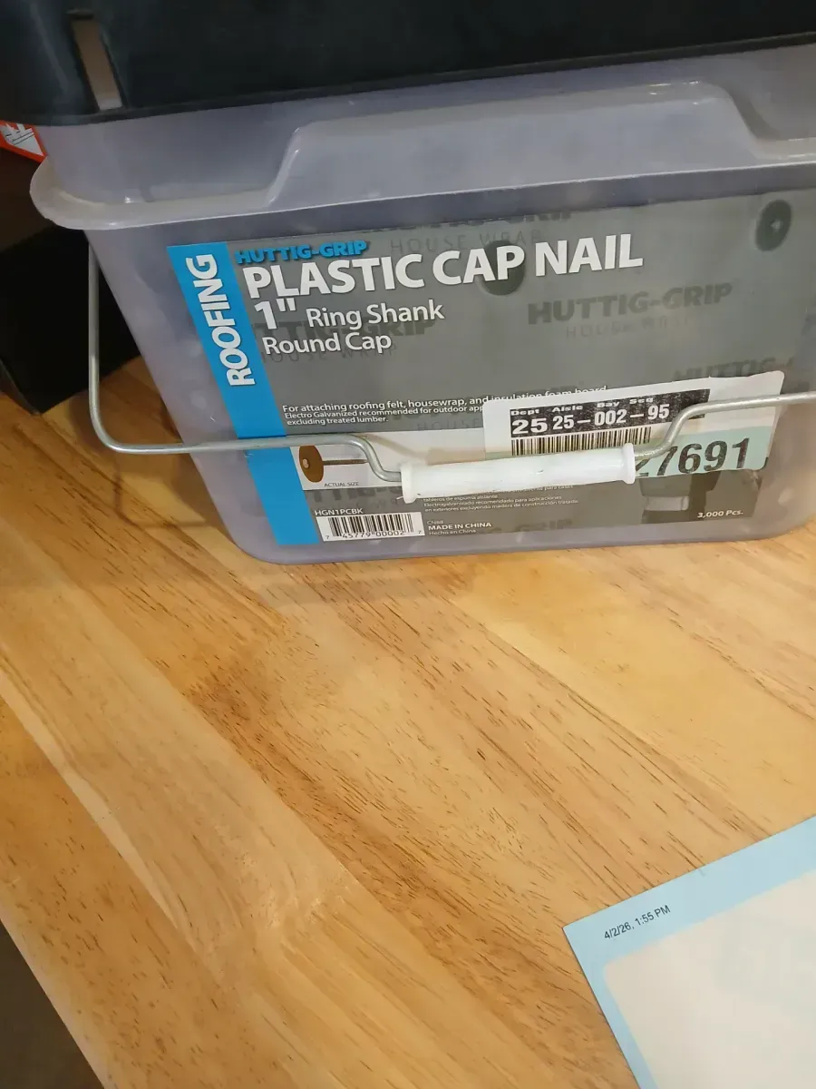 1 in. Electro Galvanized Plastic Cap Nail 3M Bucket - image 2