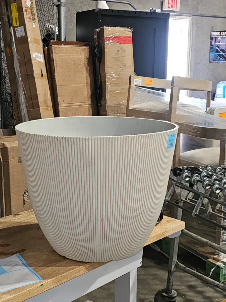 22 in. Pierce Cream Resin Planter - image 2