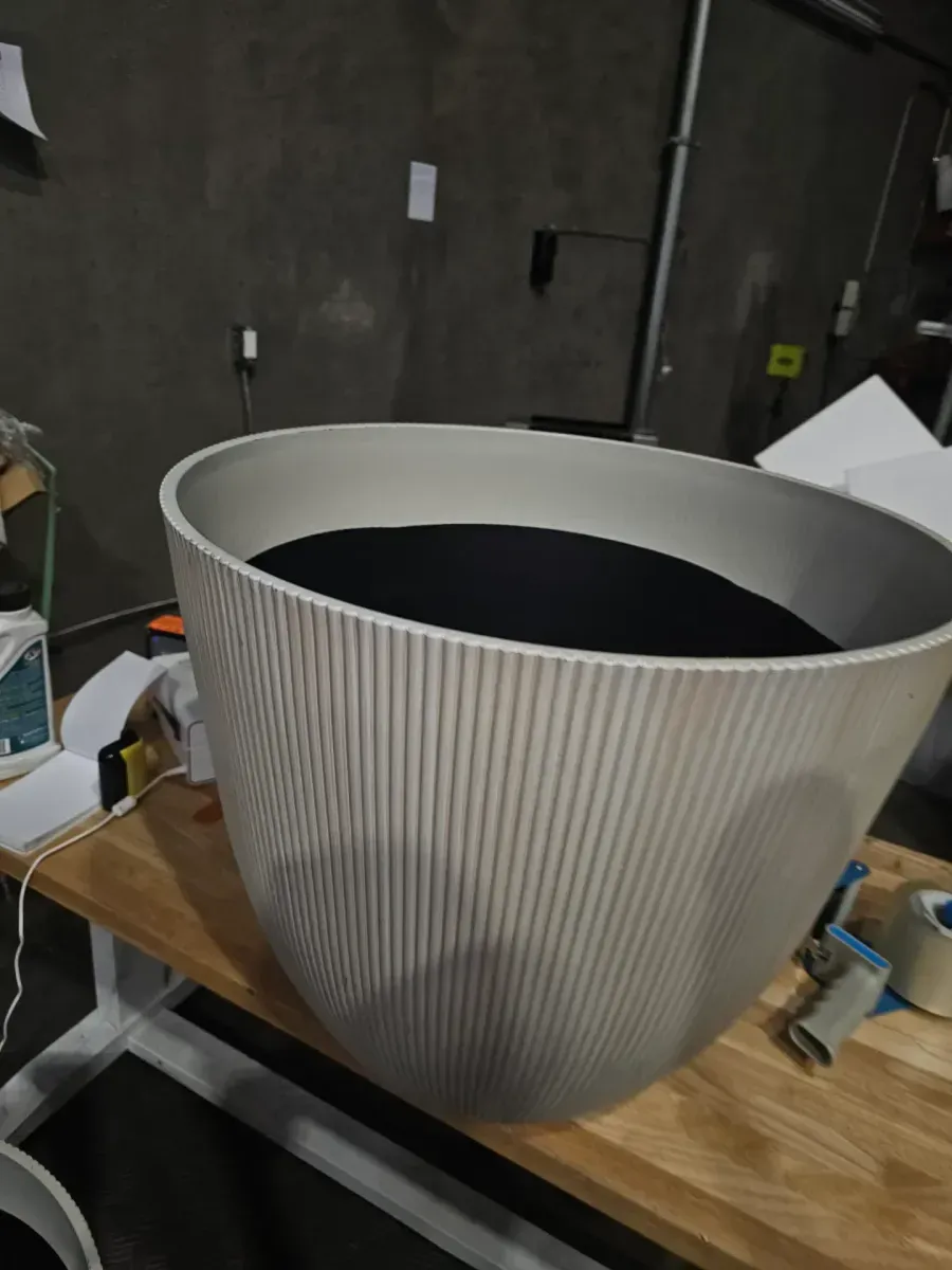 22 in. Pierce Cream Resin Planter - image 3