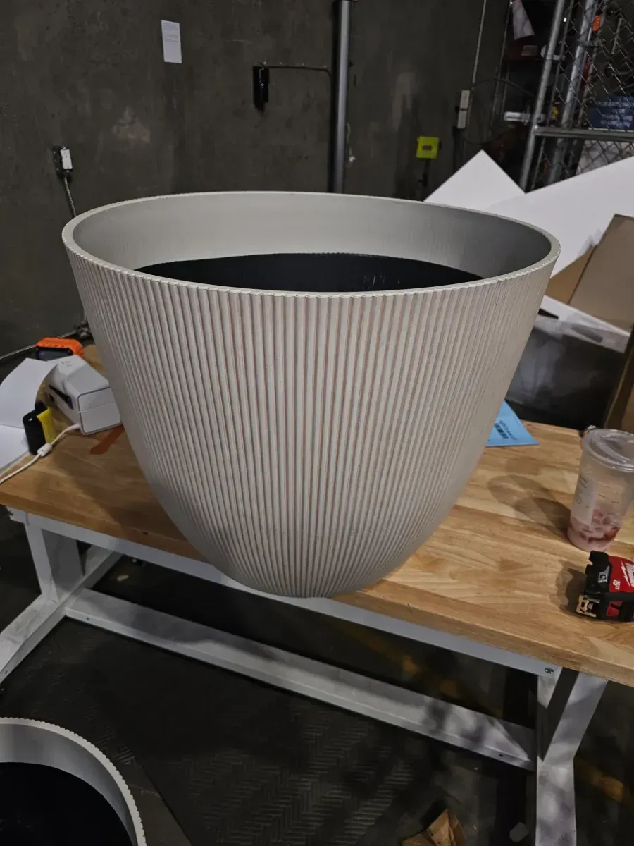 22 in. Pierce Cream Resin Planter - image 3