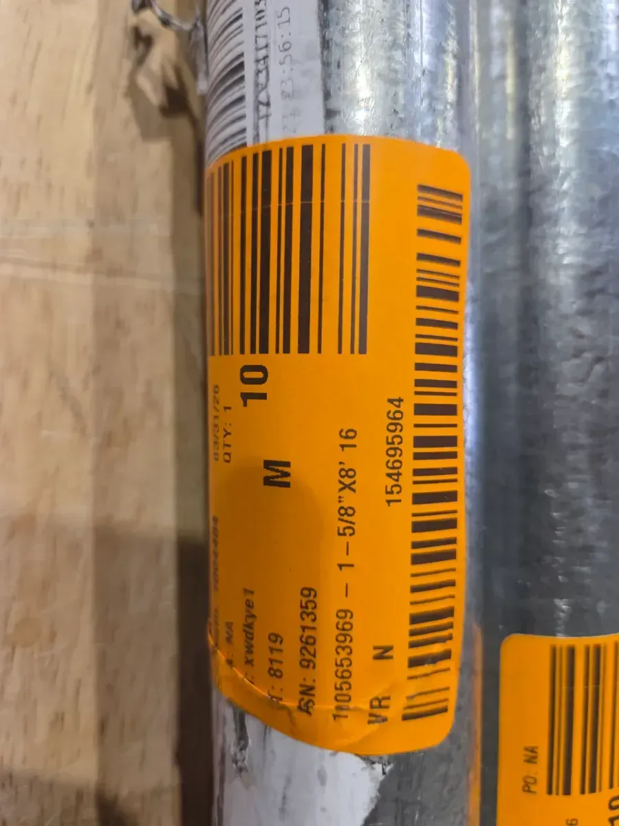 ***pack of 5***1-5/8 in. Dia. x 8 ft. 16-Gauge Galvanized Steel Chain Link Fence Line Post - image 2