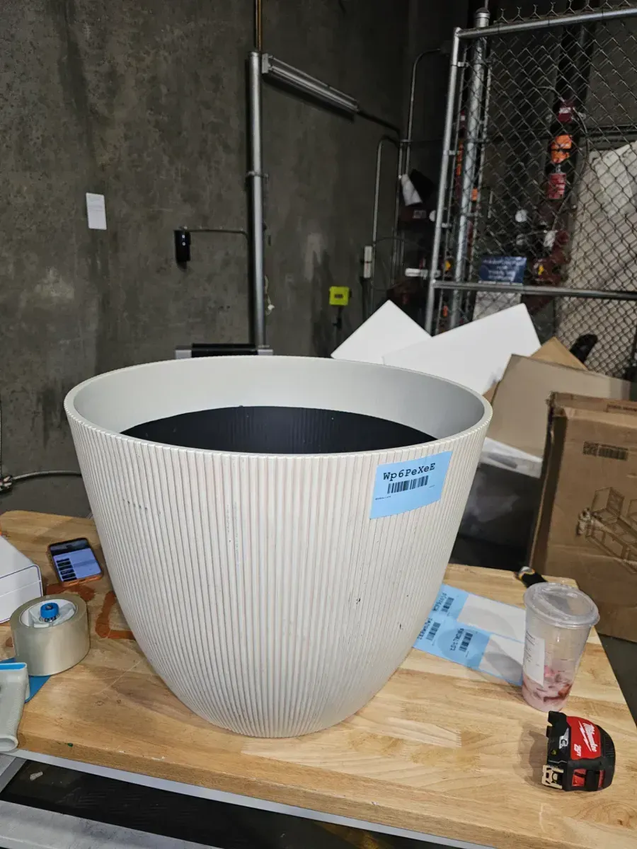 22 in. Pierce Cream Resin Planter - image 3