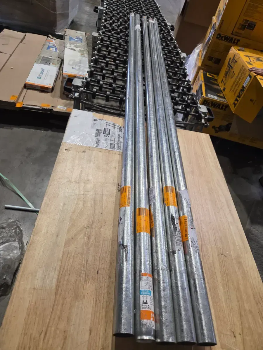 ***pack of 5***1-5/8 in. Dia. x 8 ft. 16-Gauge Galvanized Steel Chain Link Fence Line Post - image 3