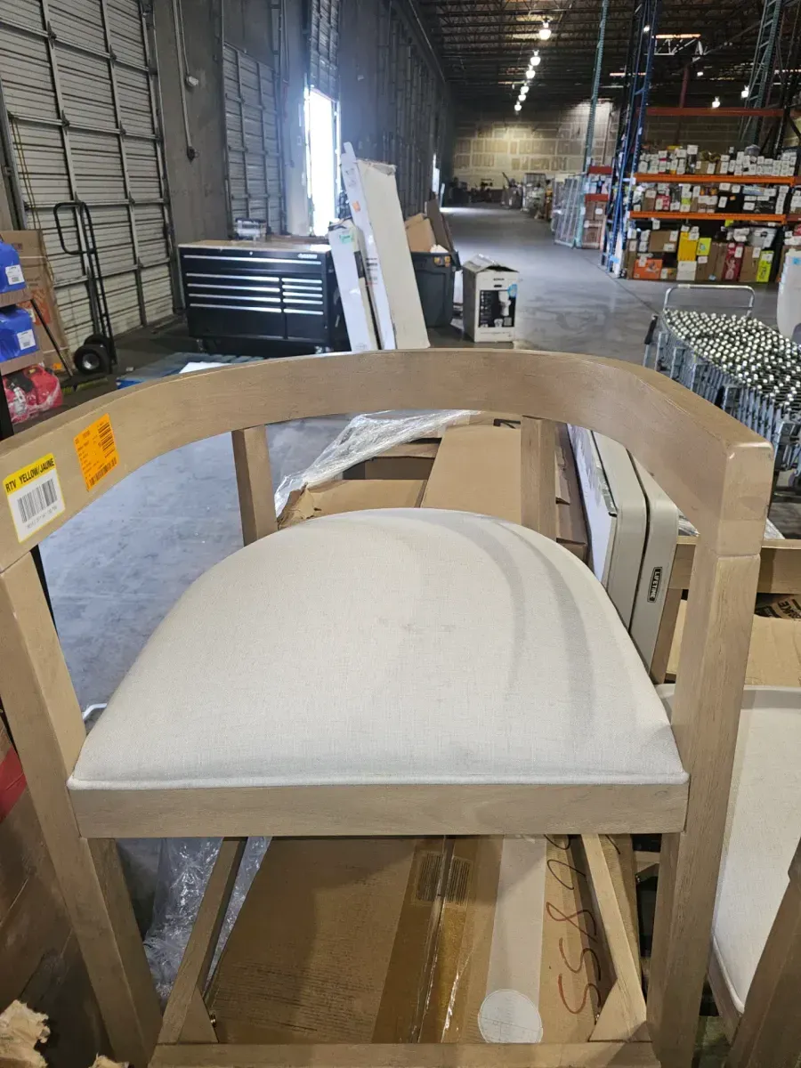 Timel 25.6 in. Light Ash Rubber Wood Counter Stool with Beige Frabic Seat, Set of 2 - image 3