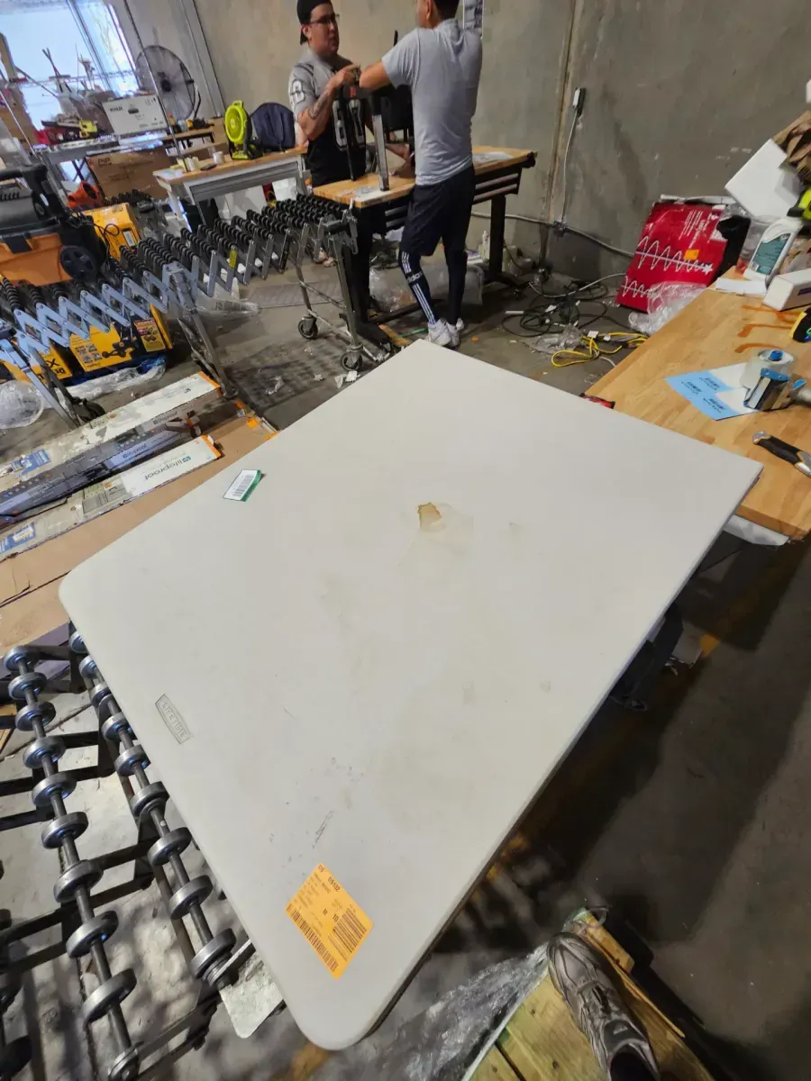 6 ft. Almond Resin Top Rectangular Folding Utility Table for Indoor/Outdoor Use, Seats- 6 - image 2