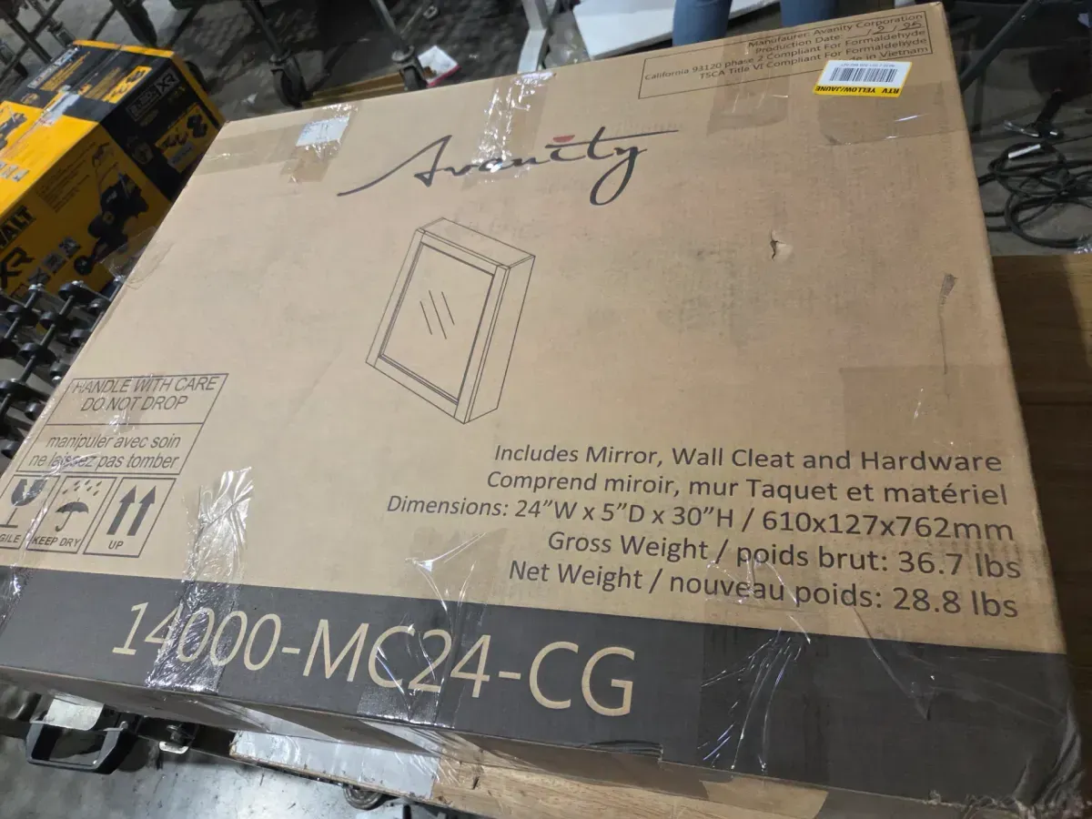 24 in. W x 30 in. H Rectangular Solid Wood Medicine Cabinet with Mirror - image 5