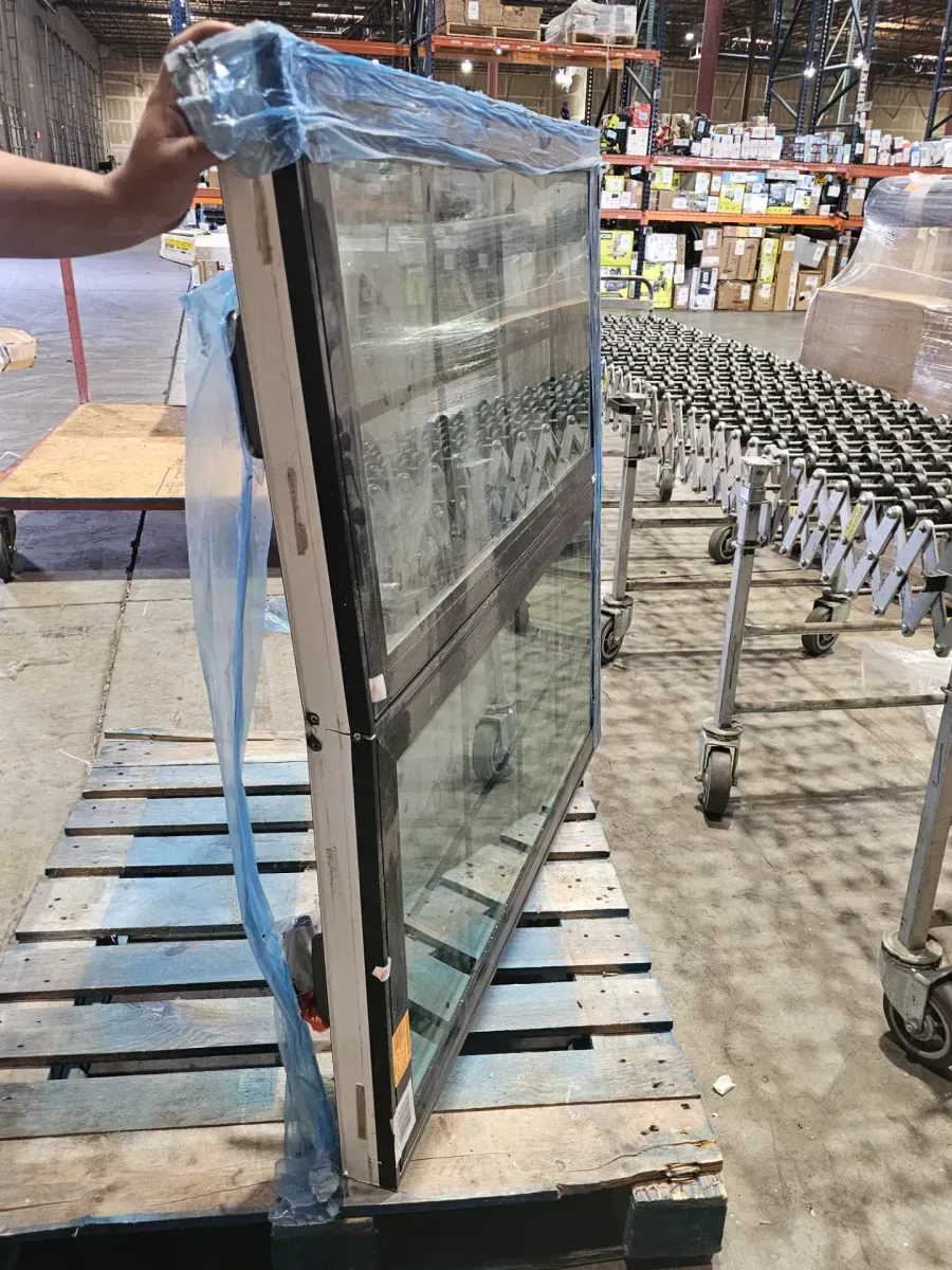 48 in. x 48 in. V-4500 Series Bronze FiniShield Vinyl Right-Handed Sliding Window with Colonial Grids/Grilles - image 5