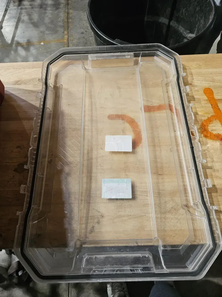 12-Gal. Professional Heavy Duty Waterproof Stackable Plastic Storage Container with Hinged Lid in Red - image 6