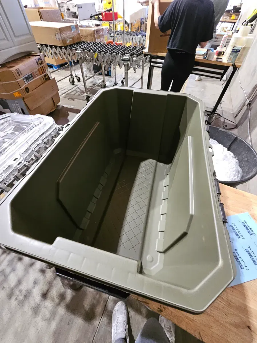 HART 19-Gallon Heavy-Duty Latching Storage Tote, Olive Green - image 3