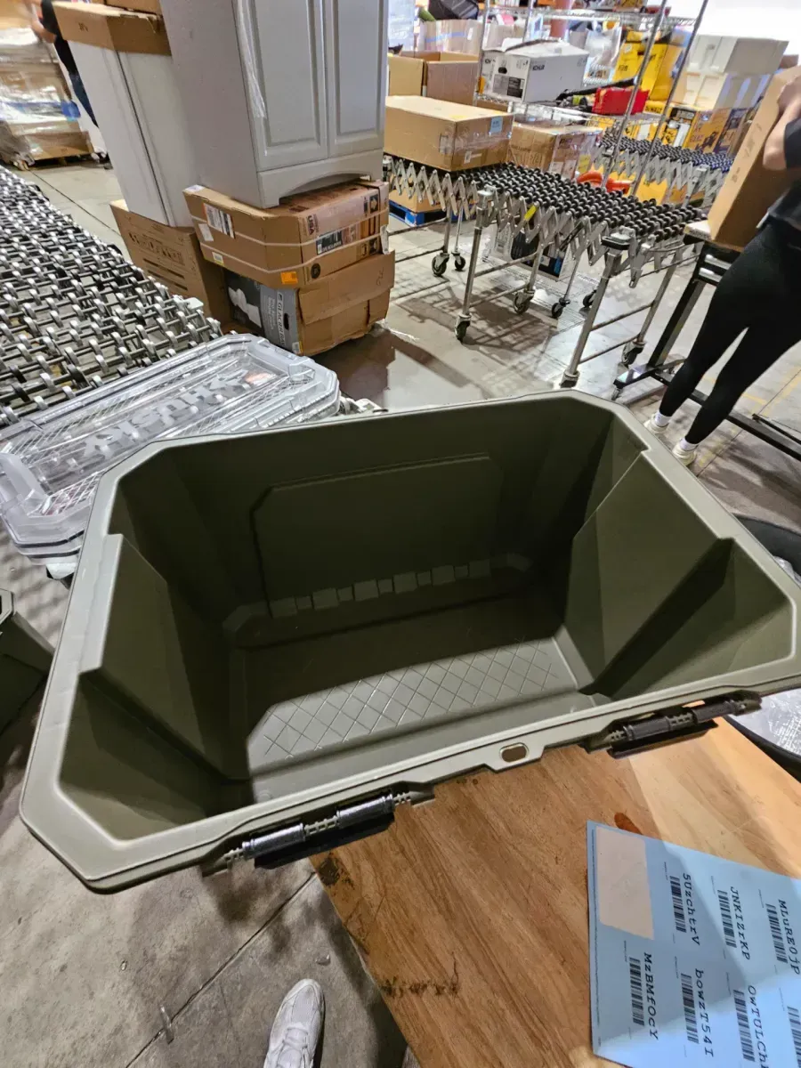 HART 19-Gallon Heavy-Duty Latching Storage Tote, Olive Green - image 4