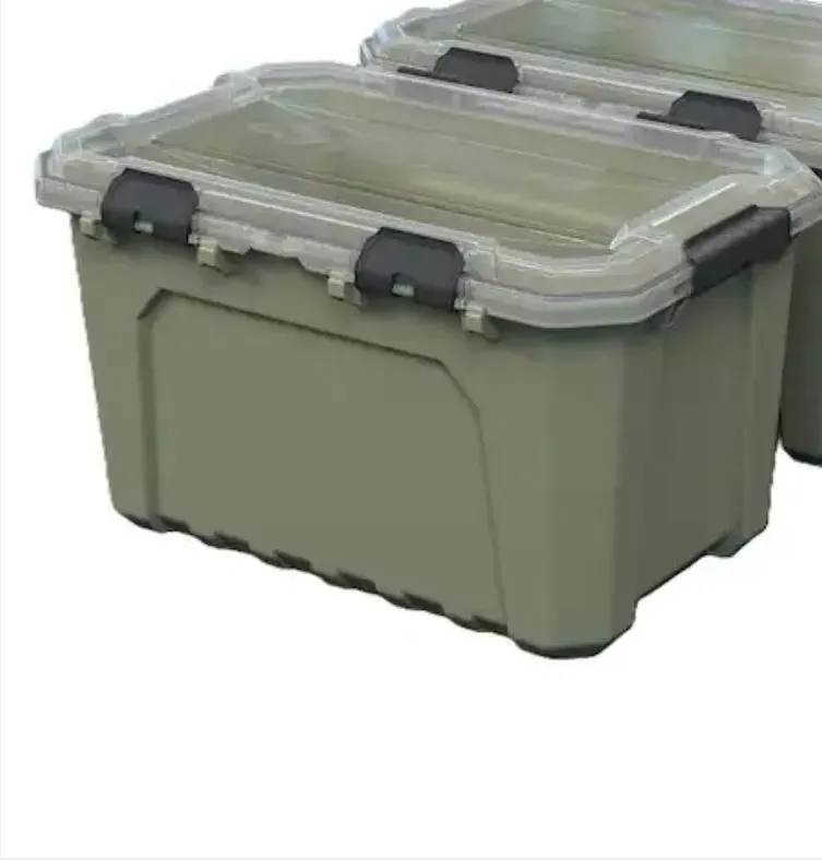 Hart Heavy-Duty Latching Storage Tote, Olive Green - image 1