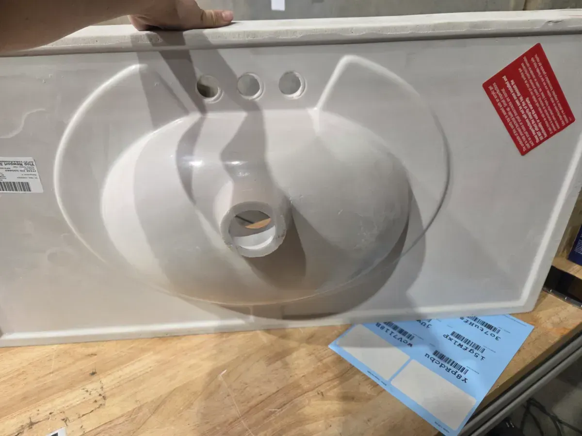 ***It has some minor scratches on the top.***37 in. Single Sink Pearl Gray Bath Vanity with White Top (Assembled) - image 2