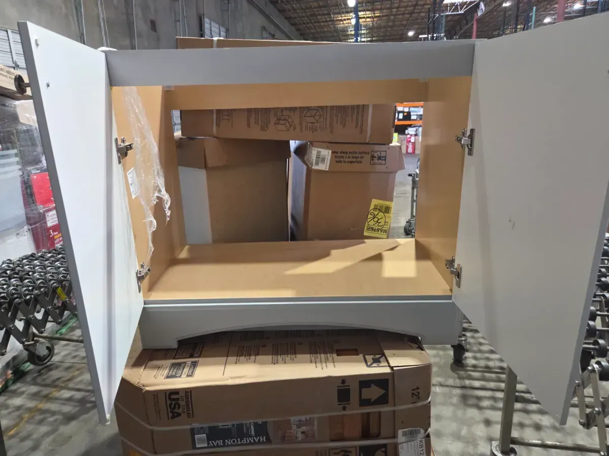 ***It has some minor scratches on the top.***37 in. Single Sink Pearl Gray Bath Vanity with White Top (Assembled) - image 3