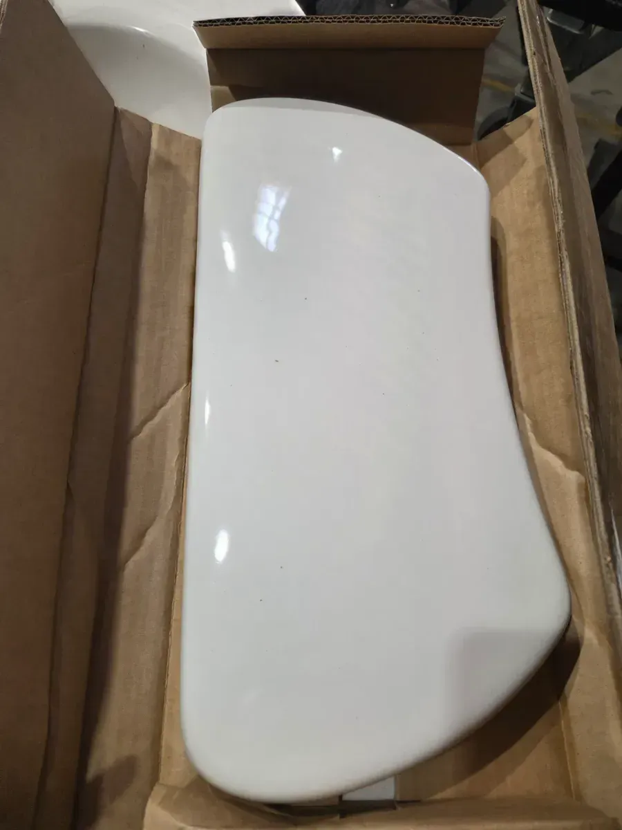 12 in. Rough In Two-Piece 1.28 GPF Single Flush Round Toilet in Biscuit, Seat Included - image 3