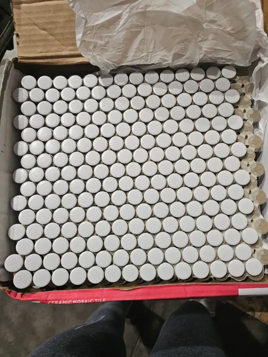 Pebble White 11 in. x 11 in. Porcelain Mosaic Tile (8.6 sq. ft./Case) - image 2