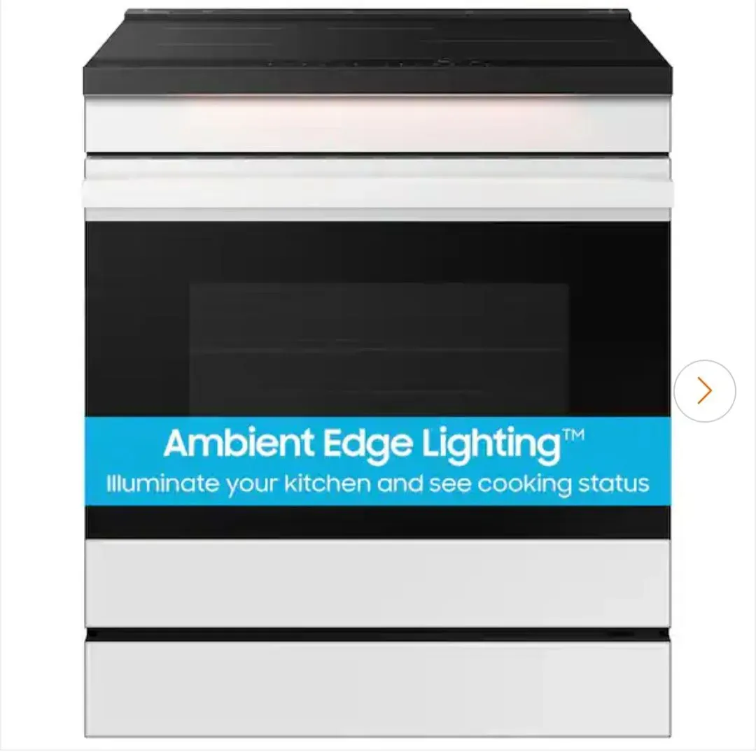 *** Reference photo *** Customer Reviews for Samsung Bespoke 30 in. 6.3 cu. ft. 4-Burner Element Smart Slide-In Induction Range in White Glass with Air Sous Vide - image 1