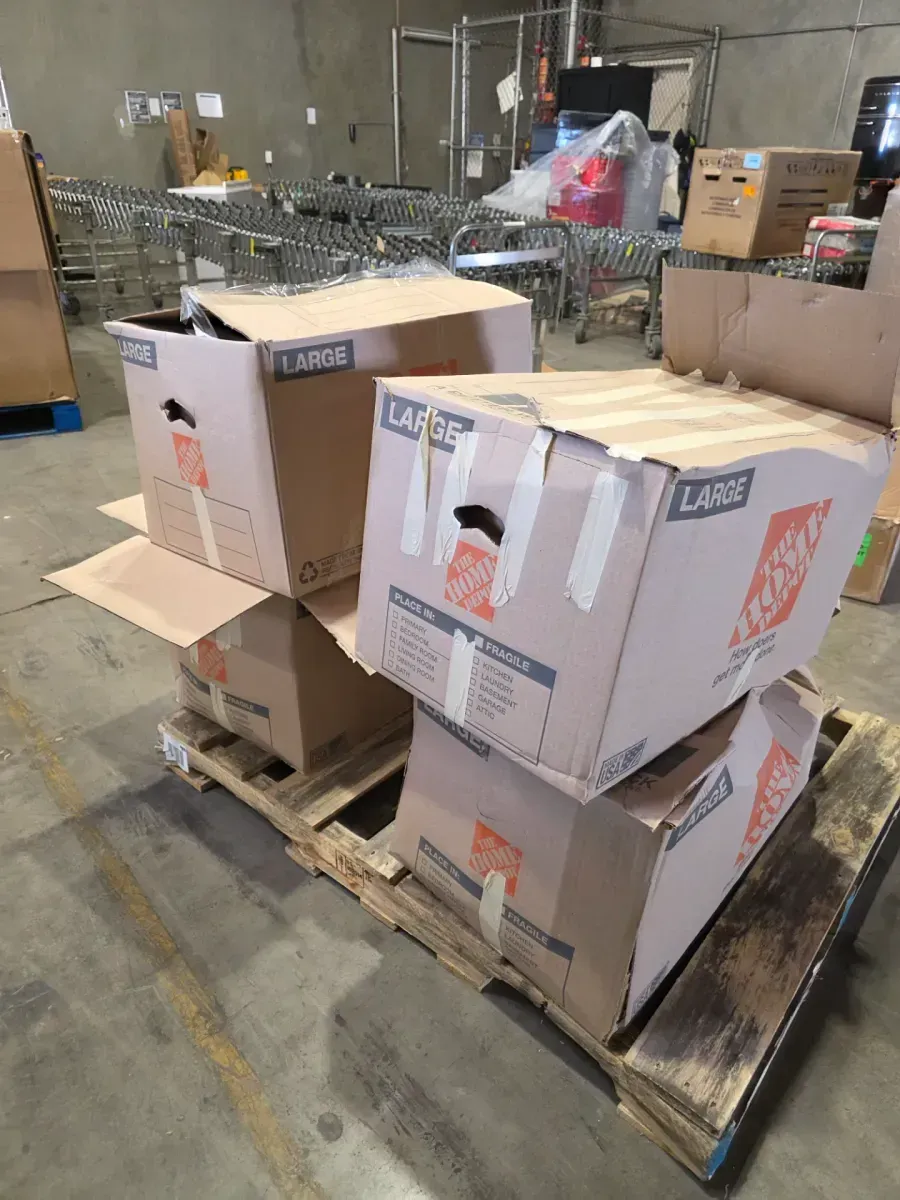 Pallet of 4 Large Home Depot Moving Boxes - Unmanifested Merchandise - image 1