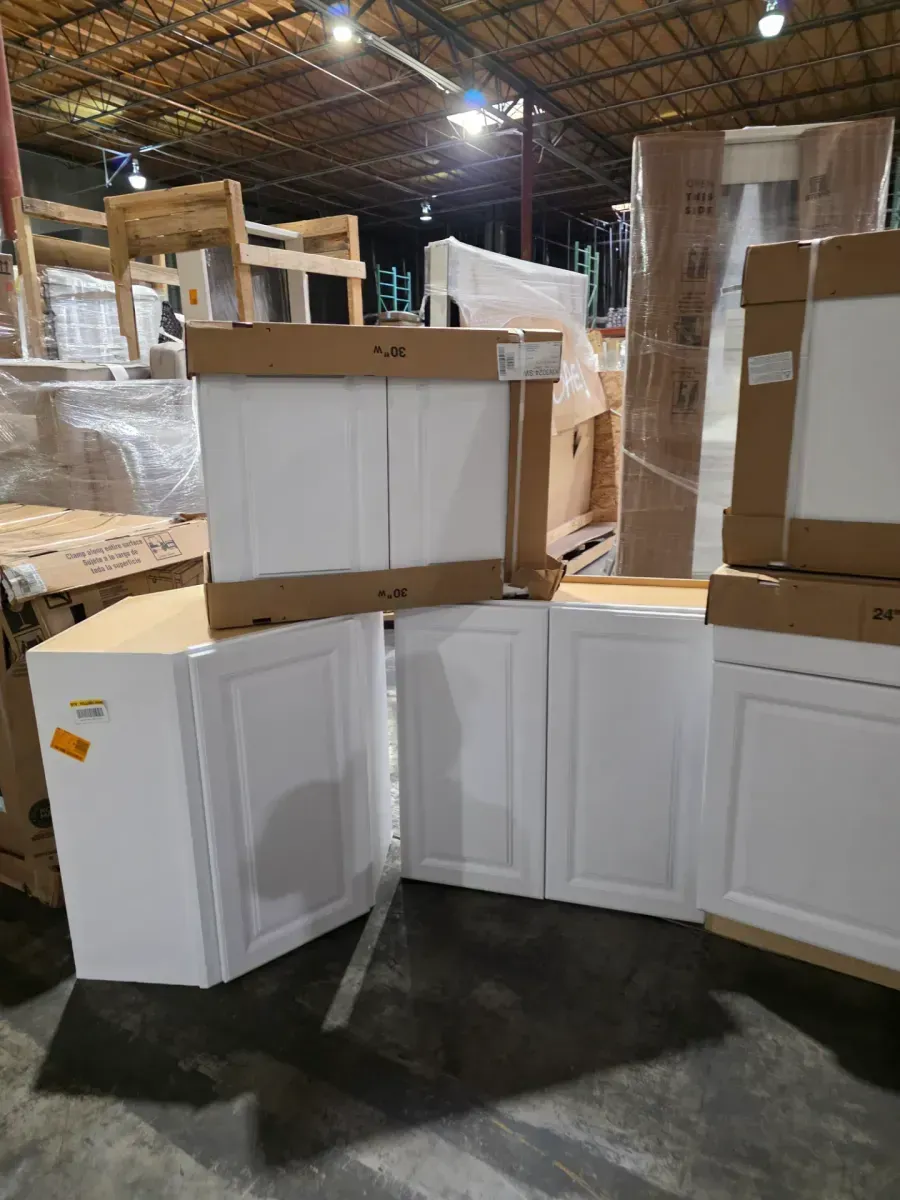 Assortment of Hampton Bay White Shaker Style Base Cabinets - image 2