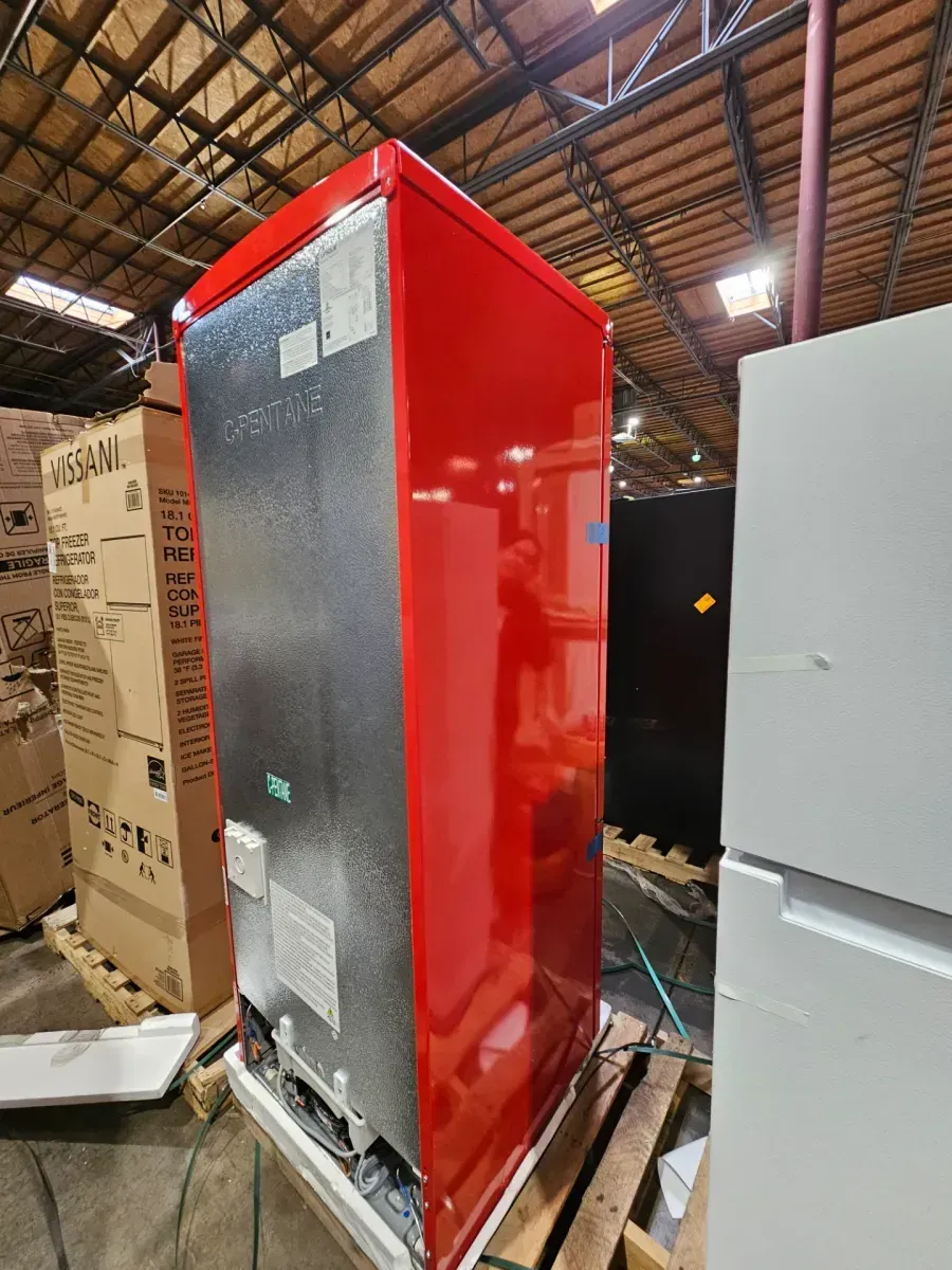 Classic Retro 28 in. 16.7 cu. ft. Frost Free Bottom Freezer Fridge in Candy Apple Red, Energy Star - image 3