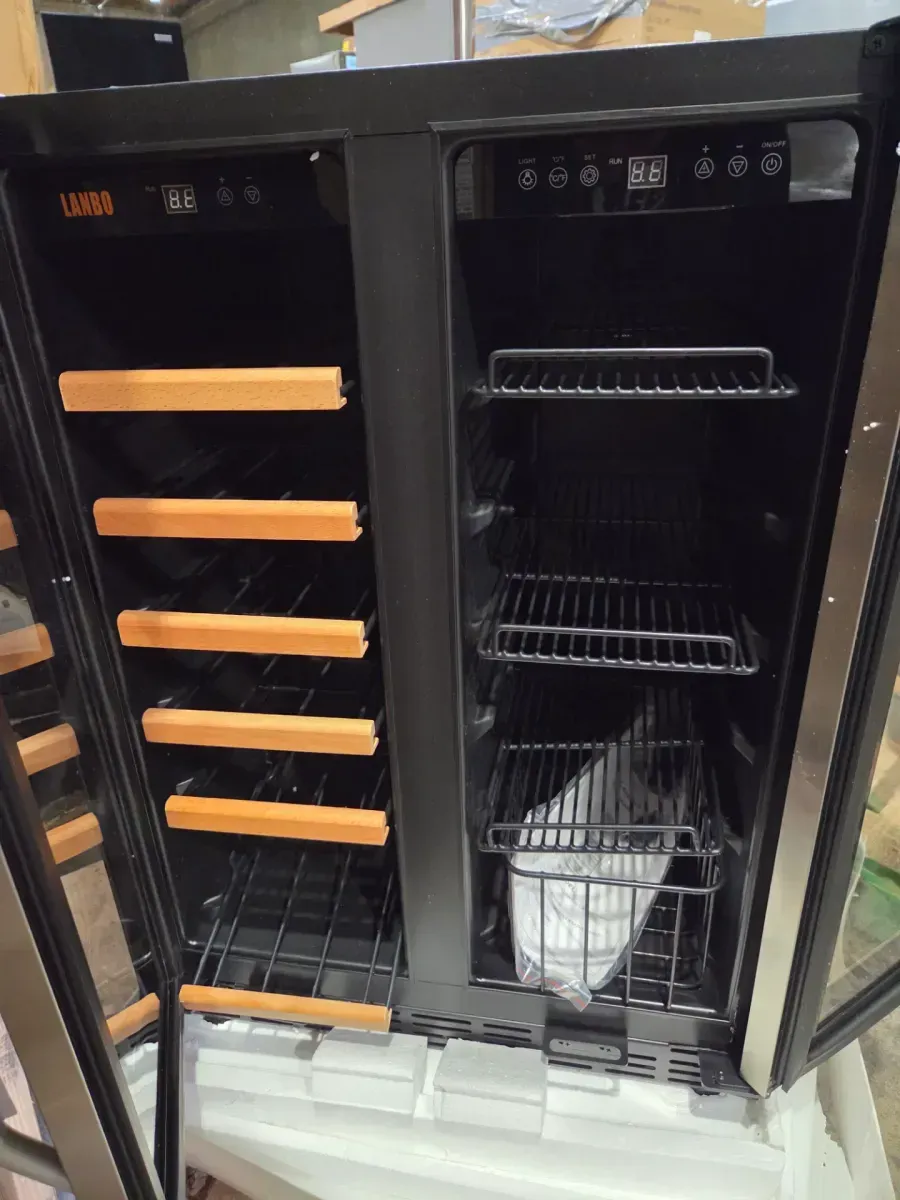 Wine Refrigerator 23 in. Dual Zone 18-Bottle 55-Can Beverage and Wine cooler in Stainless Steel - image 2