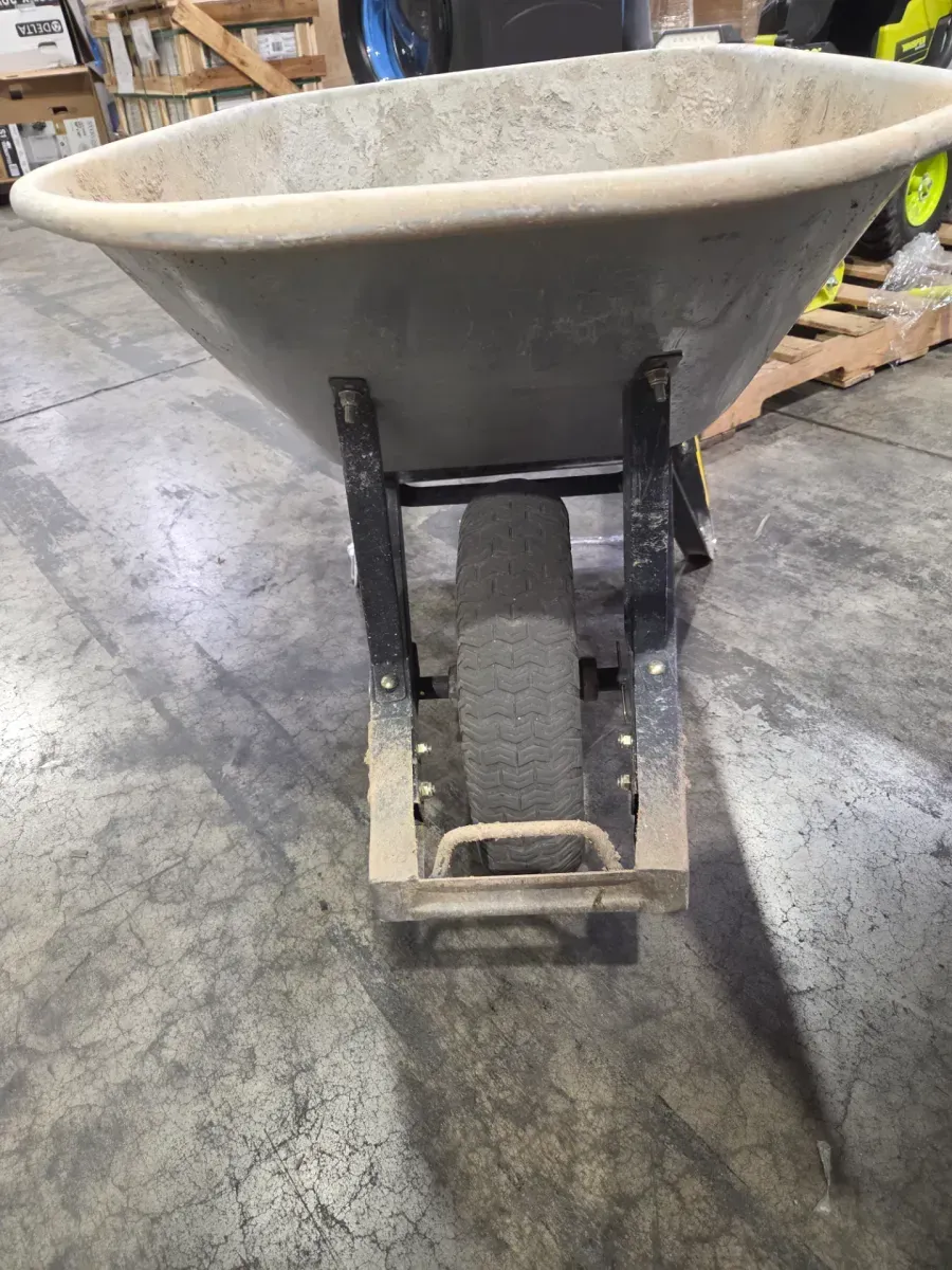 6 cu. ft. PRO Heavy-Duty Steel Tub Wheelbarrow, Steel Braces and Handles, Easy Pivot/Dump Design, 16 in. Pneumatic Wheel - image 5