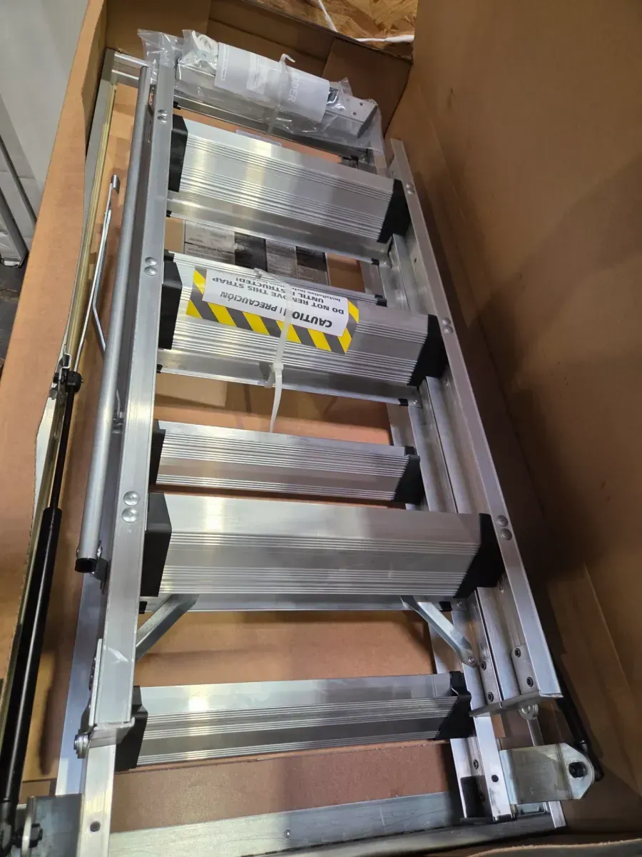 Energy Efficient 7 ft. 8 in. to 10 ft. 3 in., 25.5 in. x 54 in. Insulated Aluminum Attic Ladder, 375 lbs. Load Capacity - image 2