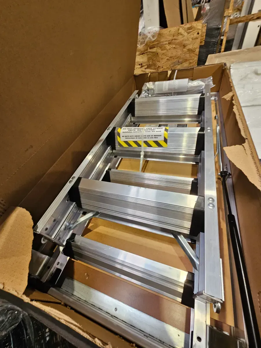 Energy Efficient 7 ft. 8 in. to 10 ft. 3 in., 25.5 in. x 54 in. Insulated Aluminum Attic Ladder, 375 lbs. Load Capacity - image 2